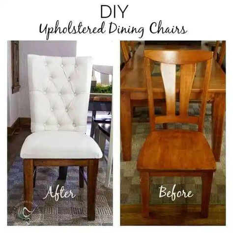 Miniature Couch, Dining Chair Makeover, Dining Chairs Diy, Dining Chair Upholstery, Couch Diy, Reupholster Chair, Diy Dining, Reupholster Furniture, Upholstery Diy