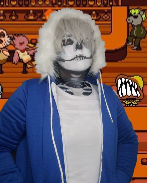 Sans Cosplay, Black Color Hairstyles, Classic Sans, Undertale Cosplay, Hairstyles Black Hair, Color Hairstyles, Skeleton Makeup, Skeleton Costume, Trippy Wallpaper