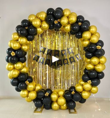 62K views · 995 reactions | Black & Gold Balloon Round Arch Decoration | Black & Gold Balloon Round Arch Decoration | By MASS Art and Craft | Facebook Balloon Round Arch, Round Arch Decoration, Round Balloon Arch, Black And Gold Balloons, Round Arch, Round Balloons, Arch Decoration, Gold Balloons, Art And Craft