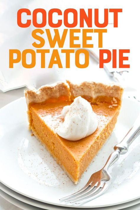 Healthy Sweet Potato Pie Recipe, Sweet Potatoes Pie, Coconut Sweet Potato Pie, Healthy Sweet Potato Pie, Unique Thanksgiving Recipes, Coconut Sweet Potato, Sweet Potato Pie Southern, Potato Pie Recipe, Sweet Potato Pies Recipes