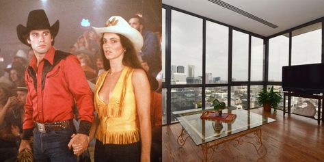 A recently-listed downtown Houston penthouse was home to John Travolta's love interest Pam in the 1980s film "Urban Cowboy." Urban Cowboy Costume Ideas, Pam Urban Cowboy, Urban Cowboy Movie Outfits, Houston Penthouse, Urban Cowboy Movie, Wanna Get Married, Urban Cowboy Style, Pasadena Texas, 1980s Films