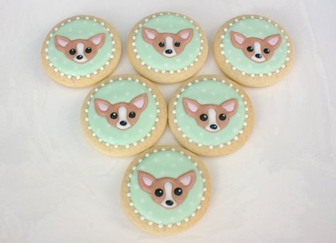 Chihuahua Chihuahua Cookies Decorated, Chihuahua Cupcakes, Chihuahua Cookies, Puppy Birthday Cakes, Cake Dog, Cupcake Photos, Nutella Cheesecake, Puppy Birthday Parties, 2nd Birthday Party Themes