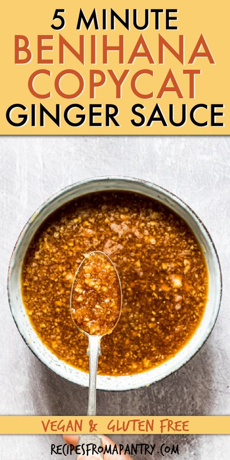 Ginger Sauce Hibachi Copycat Recipes, Benihana Recipes Copycat, Hibachi Ginger Sauce Recipe, Ginger Sauce Hibachi, Benihana Sauce, Benihana Ginger Sauce, Hibachi Ginger Sauce, Copycat Hibachi, Japanese Ginger Sauce