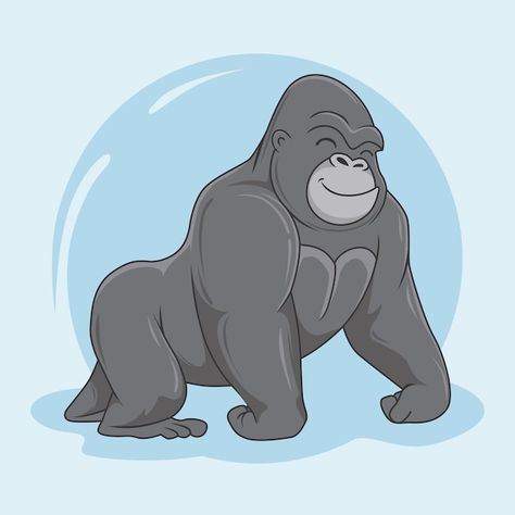 Cute Gorilla Drawing, King Kong Cartoon, King Kong Drawing, Gorilla Cartoon, Cartoon Gorilla, Monkey Logo Design, Gorilla Illustration, Nature Character, Zombie Illustration