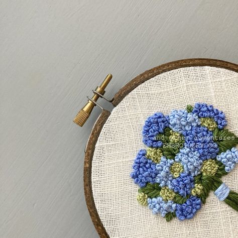 Blue Hydrangea Bouquet Embroidery PDF Pattern | And Other Adventures Embroidery Co Hydrangea Embroidery Pattern, Hydrangeas Embroidery, Big Embroidery Designs, Hand Embroidery Flowers Tutorial, Blue And Green Bouquet, Embroidery Hydrangea, Big Flower Embroidery, Blue Embroidery Flowers, Hydrangea Embroidery