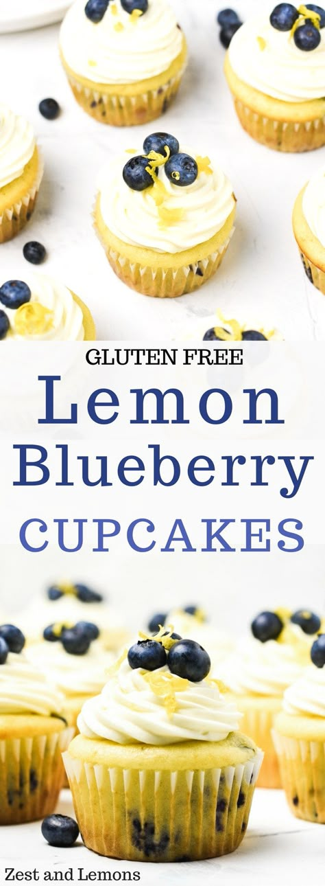 Paleo Cupcakes Recipes, Gluten Free Lemon Cupcakes, Cupcake Recipes For Kids, Lemon Blueberry Cupcakes, Lemon Cupcake Recipe, Df Recipes, Whipped Cream Cheese Frosting, Healthy Cupcakes, Ideas Cupcakes