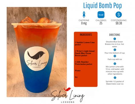 Silver Lining Lessons, Bomb Drinks, Raspberry Drink, Caffeine Free Drinks, Energy Tea Recipes, Tea Recipes Diy, Lime Drinks, Kids Holidays, Apple Drinks