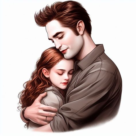 Twilight Cartoon, Edward And Renesmee, Bella And Renesmee, Twilight Drawings, Twilight Fanart, Midnight Sun Twilight, Twilight Characters, Jacob And Renesmee, Twilight Art