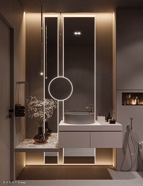 Dining Basin Design, Washbasin Design For Bathroom, Powder Washroom, Luxury Powder Room Design, Powder Toilet, Toilet Interior, Luxury Powder Room, Toilet Design Modern, Lcd Wall