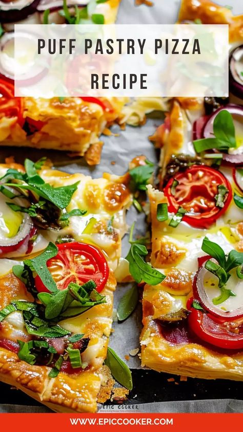 Puff Pastry Pizza Recipe – Epic Cooker Puff Pizza Recipe, Puff Pastry Veggie Pizza, Puff Sandwiches, Puff Pastry Pizza Recipes, Pizza Puff Pastry, Pizza Puffs, Puff Pastry Pizza, Best Ground Beef Recipes, Pastry Puff