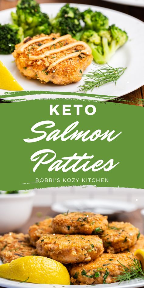 Keto Salmon Patties Keto Salmon Cakes, Keto Salmon Patties, Low Carb Salmon Patties, Keto Fish, Keto Salmon, Keto Baking, Fresh Salmon, Healthy Salmon, Keto Dinners