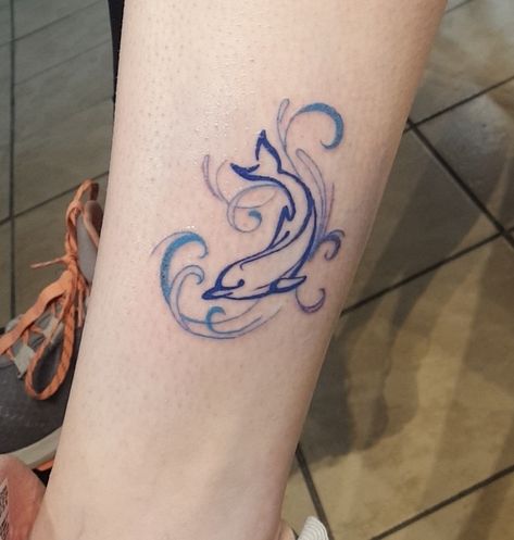 Dolphin tattoo above ankle Simple Dolphin Tattoo, Dolphin Tattoo Ideas, Memorial Tattoos Mom, Tattoo On Ankle, Dolphin Tattoos, Beach Tattoo Ideas, Matching Bff Tattoos, Dolphin Tattoo, See Tattoo