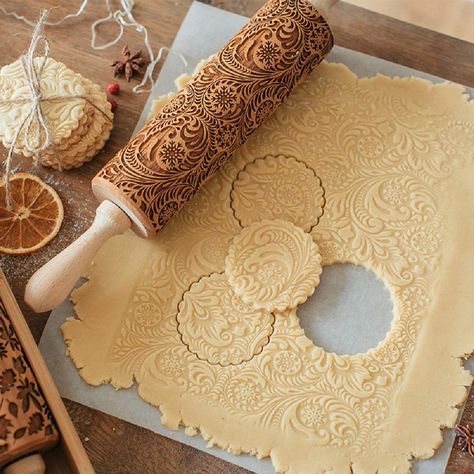 Embossed rolling pin