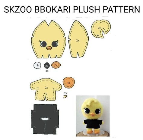 Skzoo Planner, Bbokari Plush, Skzoo Bbokari, Plushies Pattern, Plushies Diy, Diy Hair Accessories Ribbon, Kpop Diy, Cute Sewing Projects, Astuces Diy