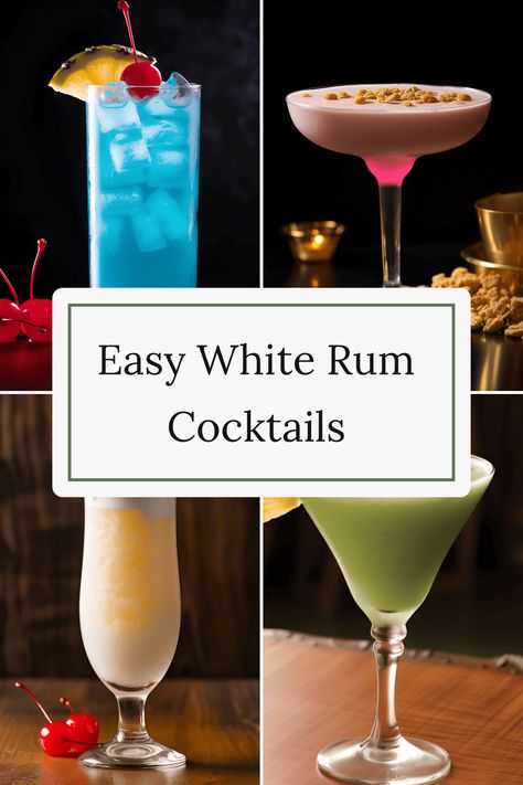 Discover delicious recipes for making flavorful white rum cocktails in no time. Impress your guests with popular favorites like Daiquiri, Long Island Iced Tea, Yellow Bird, Quarantine, Banana Daiquiri, Beachcomber, and more! White Rum Cocktails, Coconut Cooler, Banana Daiquiri, Frozen Daiquiri, Coconut Mojito, Light Cocktails, Cocktail List, Sweet Cocktails, Long Island Iced Tea