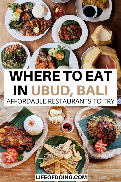 Wondering where to eat in Ubud (Bali, Indonesia)? This Ubud food guide highlights the best places to eat in Ubud at affordable prices! Ubud restaurants guide | Cheap eats in Ubud | Ubud travel guide | What to do in Ubud | Ubud travel tips | Things to do in Bali | Must eat Ubud | What to eat in Ubud | Where to eat in Bali | Cheap food in Bali #LifeOfDoing Munduk Bali, Bali Baby, Bali Food, Bali Trip, Drinks Ideas, Food Italian, Travel Foodie, Asian Travel, Bali Travel Guide