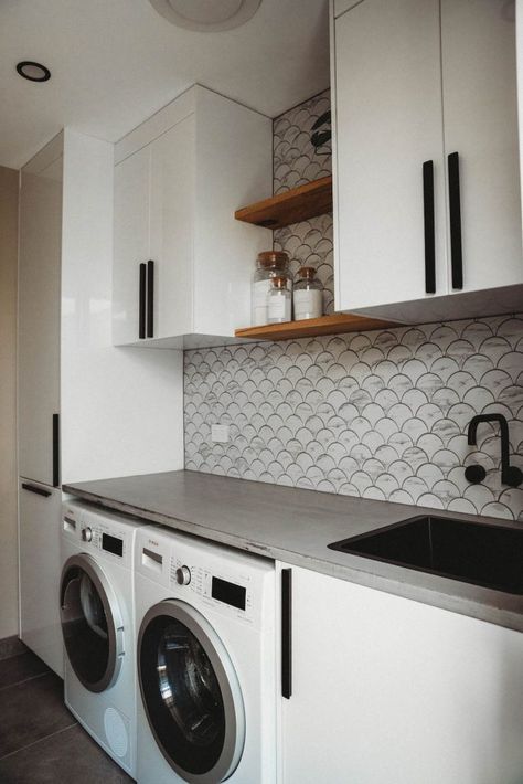 Cool Laundry Room, Organization Laundry Room, Ikea Laundry, Style Curator, Laundry Renovation, Laundry Help, Ikea Laundry Room, Laundry Room Tile, Rooms Decoration