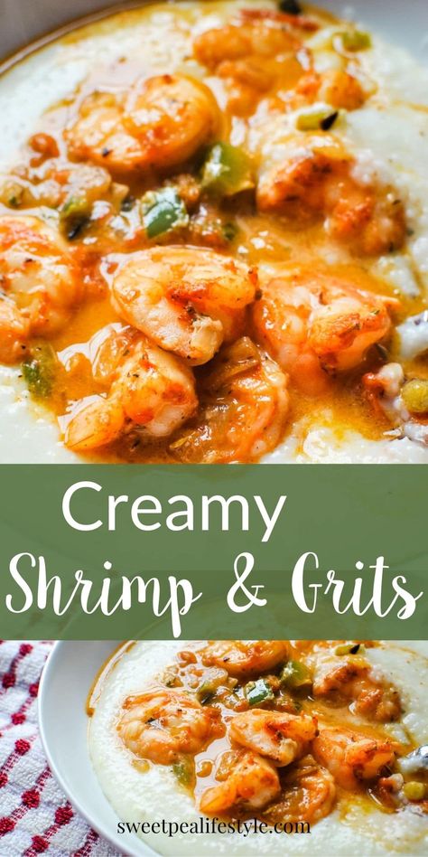 Shrimp And Grits With Sausage, Roux For Shrimp And Grits, Shrimp And Grits Sauce, Shrimp And Grits Easy, Shrimp And Grits Recipe Easy, Creamy Shrimp And Grits Recipe, Creamy Shrimp And Grits, Best Shrimp And Grits Recipe, Easy Shrimp And Grits