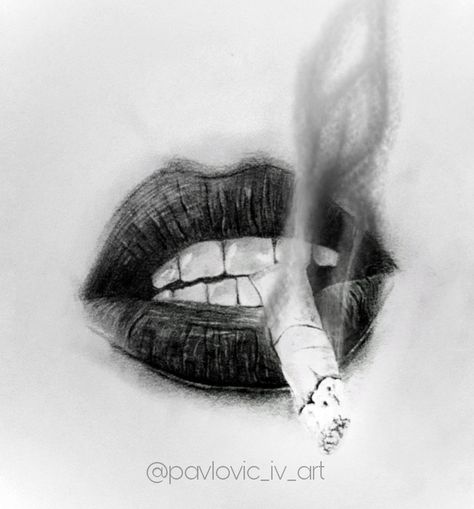 @pavlovic_iv_art #drawing #cigarette #smoke #smoking #pencildrawing #sketch #charcoal #lips #mouth #painting Lips Sketch, Lip Drawing, Lips Drawing, Lip Tattoos, Grunge Art, Desenho Tattoo, Pencil Art Drawings, Design Tattoo, Lip Art