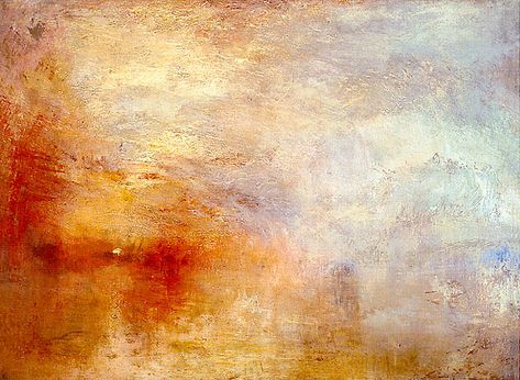 JMW Turner Paintings | Turner's unfinished painting Sun Setting Over a Lake (If it is ... Art Romantique, Turner Painting, J.m.w. Turner, Joseph Mallord William Turner, Georges Seurat, Sun Setting, Impressionist Artists, History Painting, Lake Art