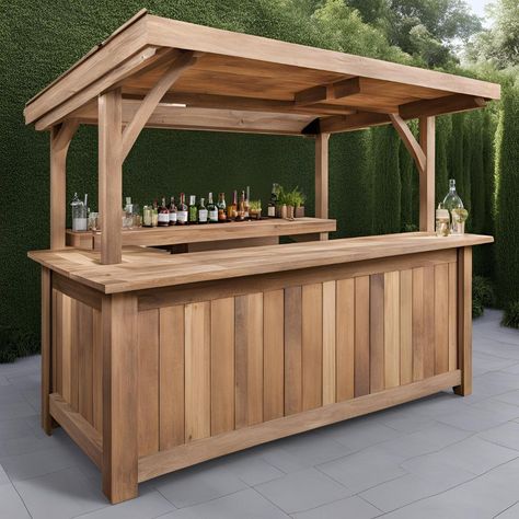 DIY Outdoor Bar Plans - Build a Stylish and Functional Wooden Bar for Your Backyard with Easy Step-by-Step Instructions by klashaus on Etsy Build A Bar Diy, Diy Outdoor Bar Plans, Outdoor Bar Plans, Wooden Pallet Bar, Build Your Own Bar, Bar En Plein Air, Pallet Bar Diy, Diy Outdoor Bar, Diy Entertainment