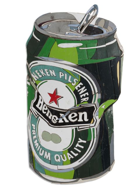 Heineken, beer can, illustration Modern Crafts, Relief Sculpture, Jim Beam, Wooden Wall Art, Food Illustrations, Beer Can, Art Sketchbook, Assemblage, Food Art