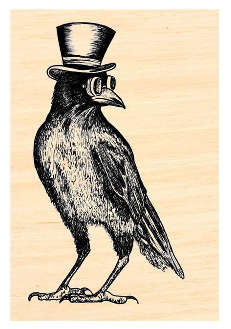 Steampunk Crow, Black Crow Tattoos, Crow Tattoos, Rabe Tattoo, Crows Drawing, Crow Tattoo Design, Steampunk Black, Black Bird Tattoo, Crow Tattoo