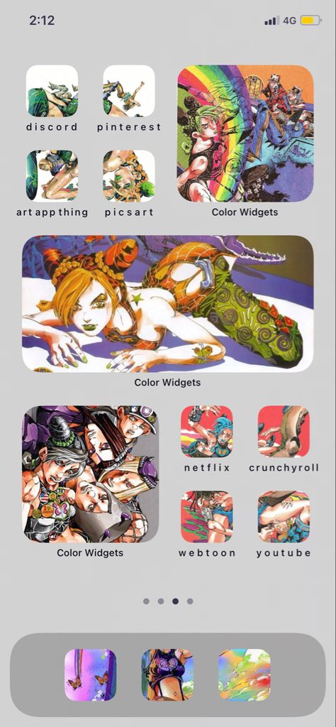 jojos bizarre adventure - part six - ios 14 layout Jojo Phone Layout, Jojo's Bizarre Adventure Widget, Jojo Homescreen Layout, Ios Theme Anime, Jojo Phone Theme, Jojo Themed Phone, Anime Layout Homescreen, Jjba Phone Layout, Jjba Phone Theme