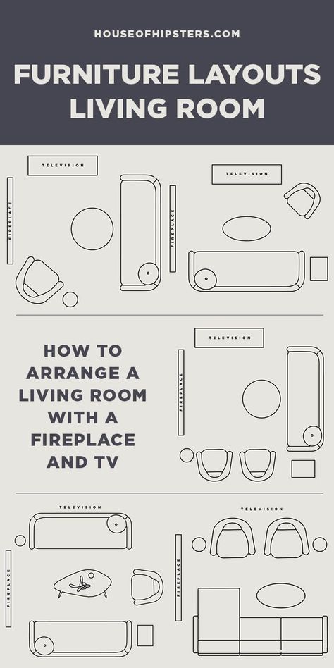 5 furniture layouts for a living room with a fireplace and television. Rectangle Living Room, Family Room Layout, Fireplaces Layout, Rectangular Living Rooms, Sofa Layout, Fireplace Furniture, Long Living Room, Small Living Room Layout, Narrow Living Room