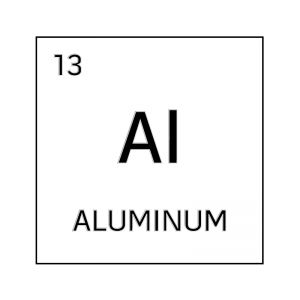 Black and white element cell for aluminum. Aluminum Periodic Table, Aluminum Element, Periodic Elements, Atomic Number, Fair Projects, Science Fair Projects, Science Fair, Breaking Bad, Visual Communication