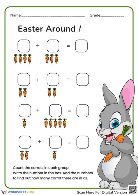 Number Sentences, Easter Math, Easter Time, Writing Numbers, Easter Fun, Easter Bunny, Carrots, Easter, Writing