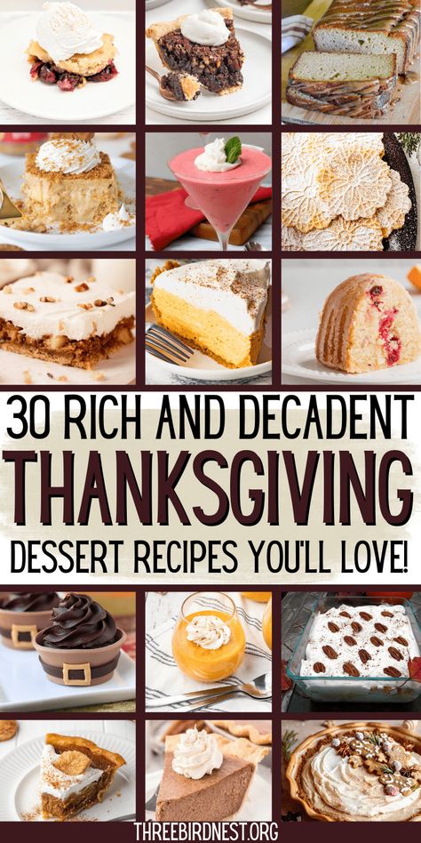 Decadent Thanksgiving Desserts: From Classic Pies to Creative Twists - This Little Nest Delightful and decadent Thanksgiving desserts that will steal the show! Pick your favorite Thanksgiving Dessert today and plan ahead for the Best holiday season ever.  Thanksgiving desserts, Autumn dessert menu, Thanksgiving menu, Thanksgiving easy desserts. Modern Desserts, Divine Recipes, Turkey Desserts, Thanksgiving Sweets, Thanksgiving Dessert Recipes, Autumn Dessert, Thanksgiving Desserts Table, Fun Thanksgiving Desserts, Thanksgiving Food Sides