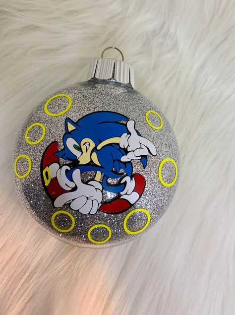 Sonic Christmas, Sonic And Knuckles, Hedgehog Christmas, Sonic Sonic, Sonic Birthday, Custom Christmas Ornaments, Lincoln Park, Custom Ornament, Ornament Christmas