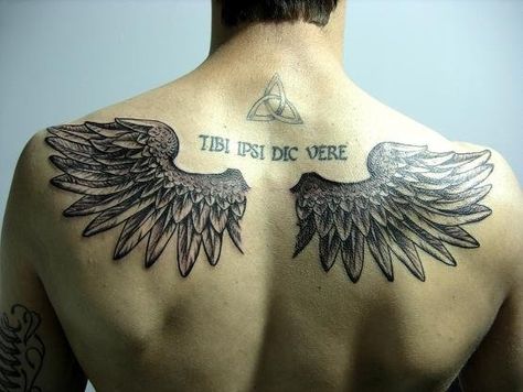 Back Tattoos For Guys Upper, Wing Tattoos On Back, Wing Tattoo Men, Tattoo Son, Upper Back Tattoos, Cool Tattoo Drawings, Family Tattoo Designs, Cross Tattoo For Men, Wing Tattoo