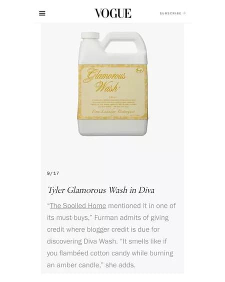 Favorite laundry detergent as mentioned in Vogue magazine Glamorous wash Diva scent #LTKhome #LTKstyletip Diva Laundry Detergent, Amber Candle, Boutique Inspiration, Vogue Magazine, Laundry Detergent, Diva, Vogue, Magazine, Boutique