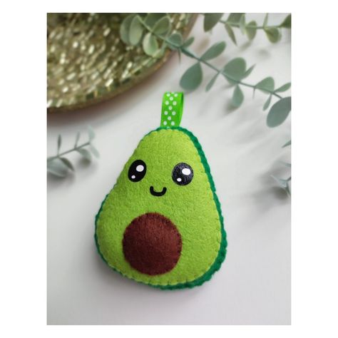 This cute avocado decoration can be used as a bag charm, keyring or an alternative Christmas decoration. It's hand sewn by me and made with wool blend felt, toy stuffing and a polka dot ribbon to hang. You can see more in my Etsy shop: www.littlebabi.etsy.com Avocado Ornament Diy, Felt Avocado, Avocado Christmas, Avocado Gifts, Felt Keyring, Avocado Tree, Alternative Christmas, Ornament Diy, Cute Avocado