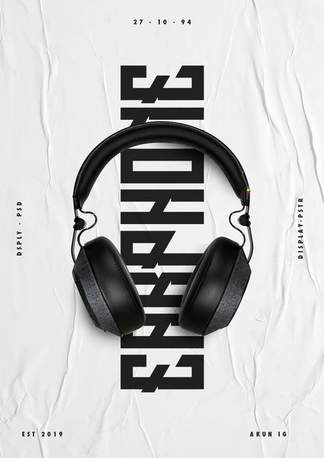 Headphones Poster Design, Gadget Poster Design, Product Design Poster Ideas, Product Poster Design Ideas, Promotion Design Ideas, Promotion Design Poster, Product Promotion Design, Poster 3d Design, Product Promotion Poster