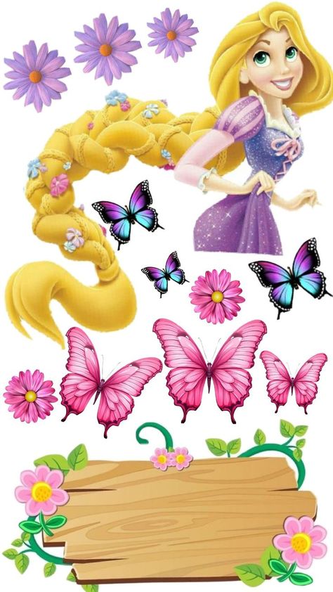 Rapunzel Cake Topper Printable, Pastel Rapunzel, Rapunzel Cake Topper, Bolo Rapunzel, Rapunzel Cake, Charlotte Cake, Rapunzel Disney, Cake Topper Printable, Birthday Cake Topper Printable