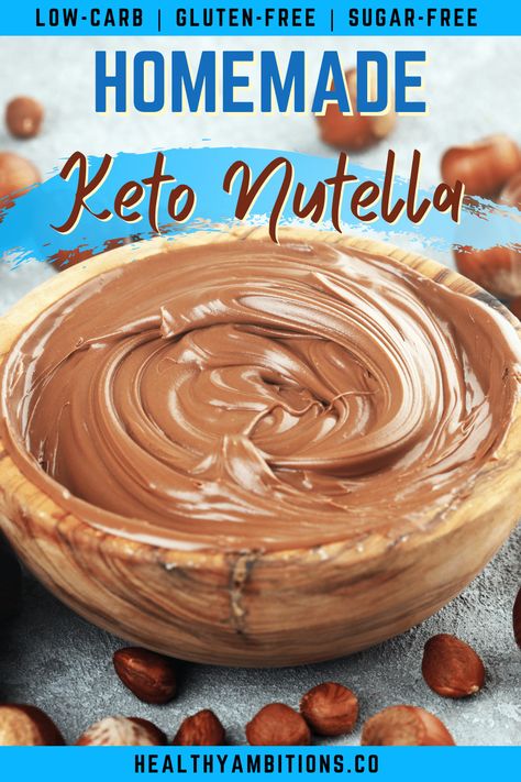 Keto Nutella Recipes, Sugar Free Nutella Recipe, Keto Nutella, Sugar Free Nutella, Homemade Nutella Recipes, Ketosis Diet Recipes, Cheap Desserts, Keto Oatmeal, Nutella Recipe