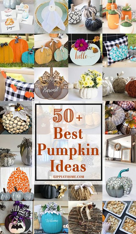 Don’t you just LOVE fall? I sure do with all the fun activities and decorating. To inspire your fall decorating I have gathered up over 50 of the best pumpkin decorating ideas that you are going to absolutely LOVE! This going to be the only pumpkin decorating inspiration you will need this fall. Fall Pumpkin … Pumpkin Porch Decor, Easy Pumpkin Decorating, Halloween Diy Door, Pumpkin Decorating Diy, Bathroom Setup, Pallet Pumpkin, Decoupage Pumpkins, Pumpkin Inspiration, Diy Pumpkins