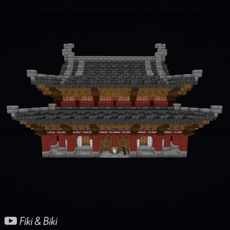 Tutorial is on our YouTube channel: Fiki & Biki 🐔 Chinese Minecraft Builds, Chinese Temple, Japanese Designs, Minecraft Inspo, Minecraft Tutorial, Minecraft Buildings, Minecraft 1, Minecraft Builds, Minecraft Ideas