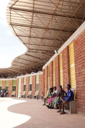 Gallery of Lycee Schorge Secondary School / Kéré Architecture - 22 Kere Architecture Projects, Kaira Looro, Landscape Architecture Presentation, Earth School, Ing Civil, Bamboo Structure, 3d Design Projects, Bamboo Architecture, Sustainable Community