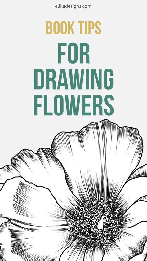 This blogpost gives you a list of great books to help you in learning to draw flowers and botanicals, book tips, drawing flowers, drawing botanicals, becoming an artist, botanical artist Flower Line Drawing Botanical Illustration, Flower Line Drawing Simple, Drawing Botanicals, Floral Art Drawing, Learn To Draw Flowers, Botanical Art Drawing, Tips For Drawing, How To Draw Flowers, Botanical Sketchbook