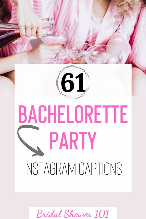 Copy and paste these amazing bachelorette party captions to your social media post! #bachelorette #henparty #bacheloretteparty #girlsnightout Hen Party Instagram Captions, Bachelorette Ig Captions, Bachelorette Name Ideas, Bachelorette Party Instagram Captions, Bachelorette Slogans, Bachelorette Party Names, Bachelorette Quotes Funny, Bachelorette Hashtag Ideas, Bachelorette Captions Instagram