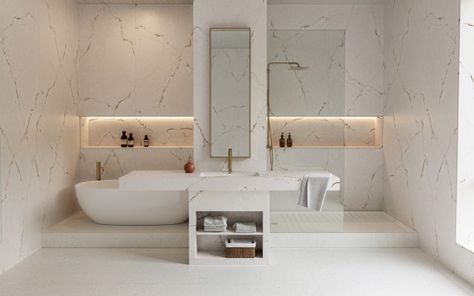 Silestone launch two chic new surface collections Guest Cottage, Eco Friendly Design, Urban Spaces, Shower Tray, Metallic Accents, Versailles, Interior Spaces, Surface Design, Recycled Materials