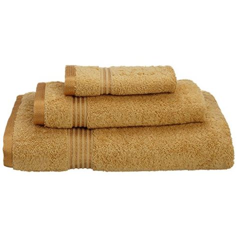 Superior Luxurious Soft Hotel  Spa Quality 3Piece Towel Set Made of 100 Premium LongStaple Combed Cotton  Washcloth Hand Towel and Bath Towel Gold ** Details can be found by clicking on the image. Note: It's an affiliate link to Amazon Egyptian Cotton Towels, Cotton Bath Towels, Bath Products, Guest Bath, Face Towel, Linen Closet, Bath Towel Sets, Quality Bedding, Luxor