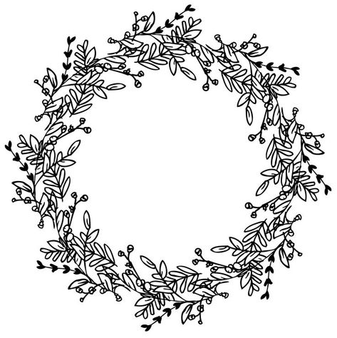 Christmas Embroidery Templates, Christmas Wreath Drawing, Wreath Drawing, Christmas Embroidery Patterns, Drawing Simple, Plant Drawing, Wallpaper Iphone Christmas, Crafts With Pictures, Laurel Wreath