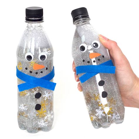 Snowman Bowling, Sensory Christmas, Snowman Creative, Glitter Sensory Bottles, Polar Bear Craft, Creative Christmas Crafts, Sensory Bottle, Christmas Crafts For Toddlers, Sensory Crafts