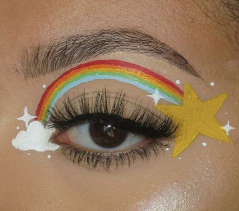 Rainbow Eyeliner Looks, Rainbow Eyeliner, Unconventional Makeup, Slay Makeup, Indie Makeup, Makeup Face Charts, Makeup Hacks Tutorials, Graphic Eyeliner, Rainbow Makeup