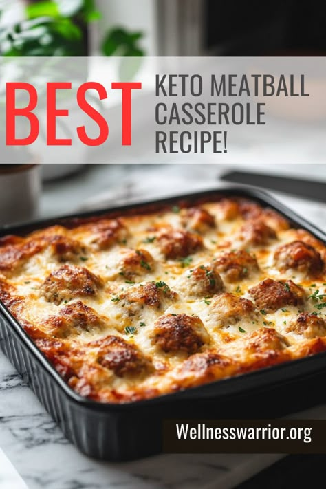 Enjoy a classic Keto Meatball Casserole that’s perfect for anyone on a keto diet. Juicy meatballs, rich sauce, and melted cheese come together to make a delicious low-carb dish. Easy to prepare and ideal for family dinners or meal prep Keto Meatball Recipe, Low Carb Meatballs Recipe, Meatball Recipes Low Carb, Lazy Keto Dinner Ideas, Casseroles Keto, Bariatric Dinners For Family, Supper Ideas Keto, R3 Meals, Keto Meatball Recipes Easy